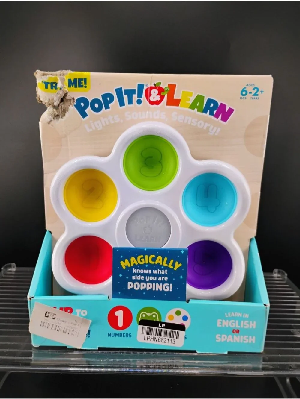 Pop It! & Learn Sensory Toy Ages 6 Months-2 Years Interactive